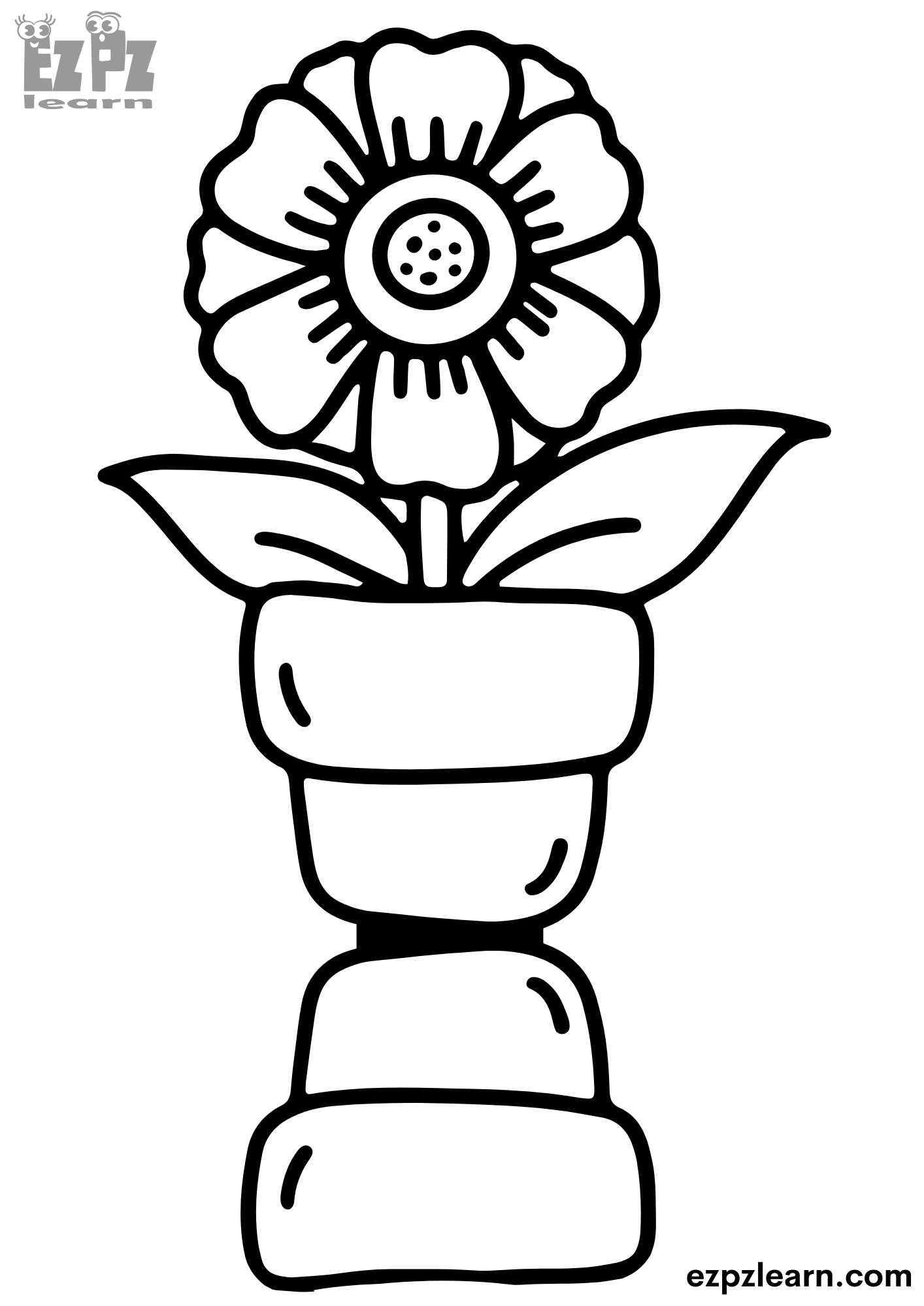 Happy Women's Day Flower Coloring Card for Kindy pdf